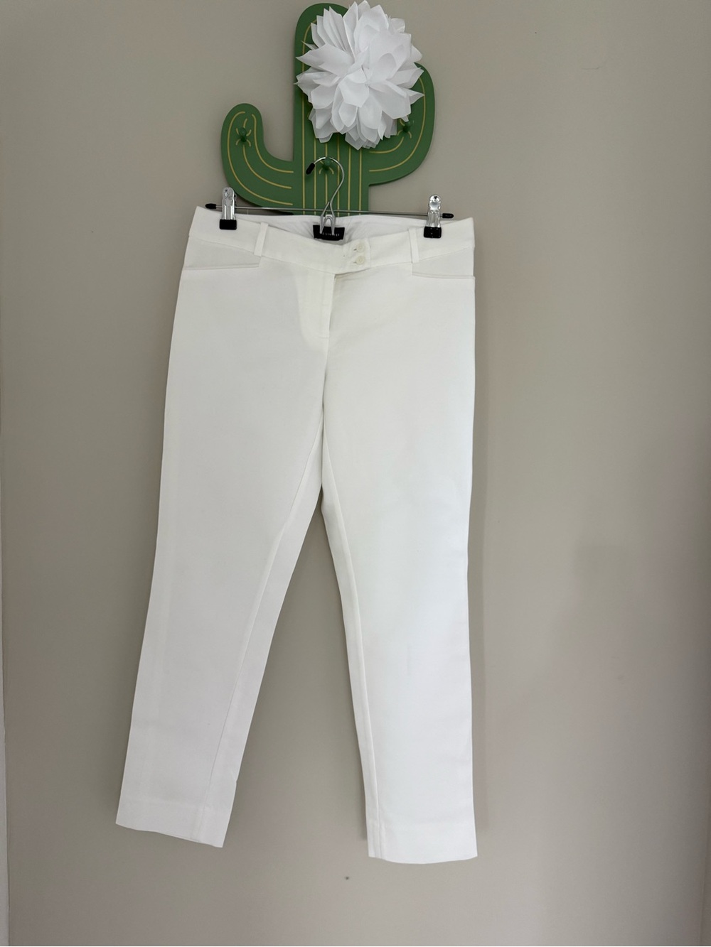 The Limited White High-Rise Trousers